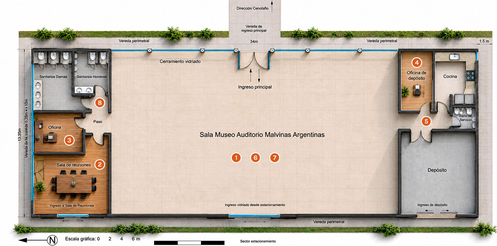 Plano del Museo Auditorio Malvinas Argentinas